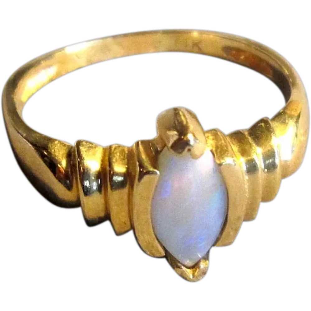 Modernist 14K Opal Ring - image 1