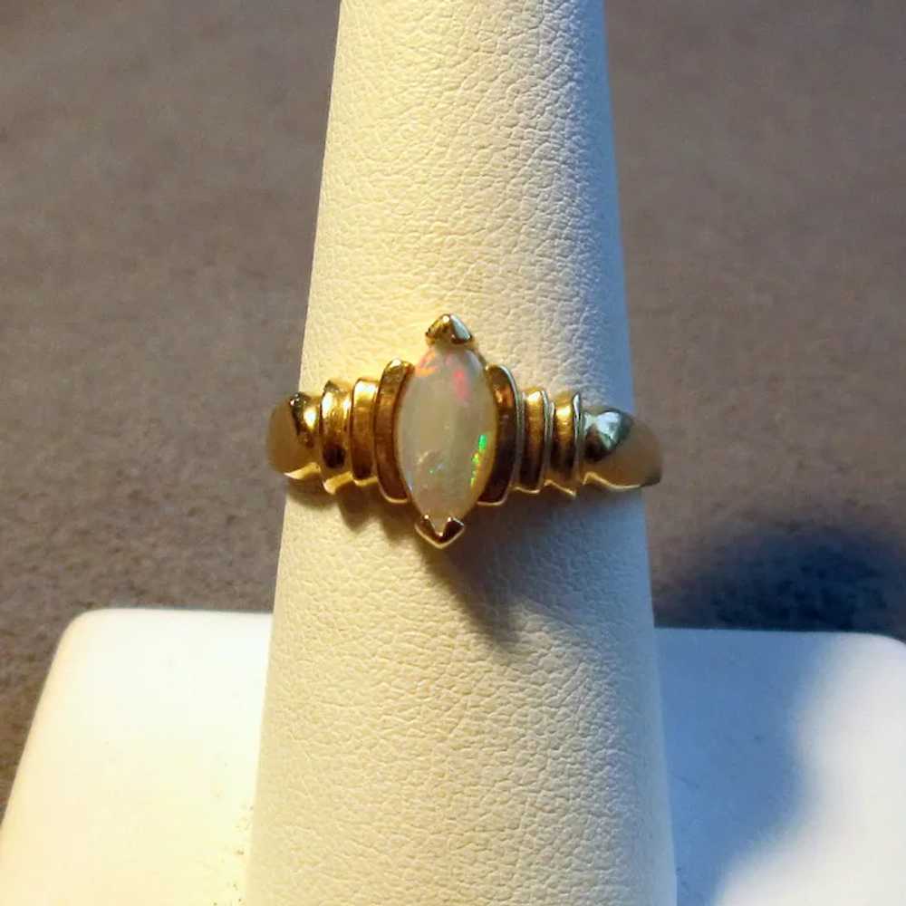Modernist 14K Opal Ring - image 3