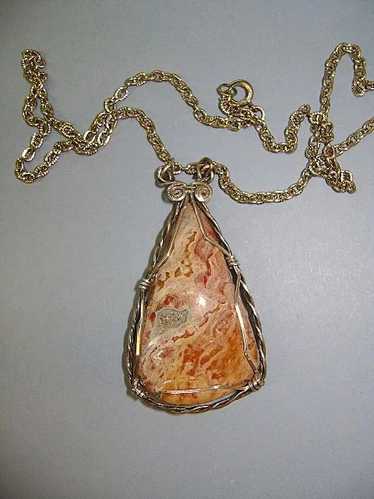 Caged Gem Stone Agate  Cage is Sterling