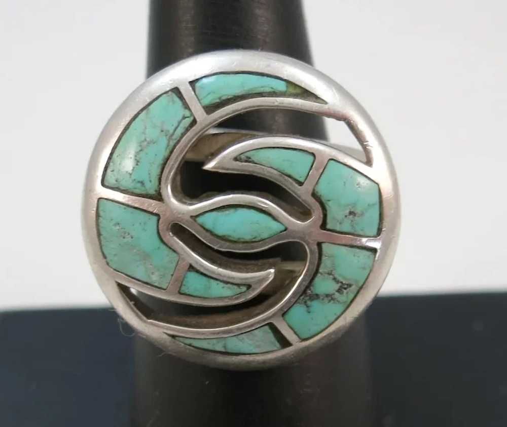 VINTAGE Different Turquoise Ring Substantial Fun … - image 5