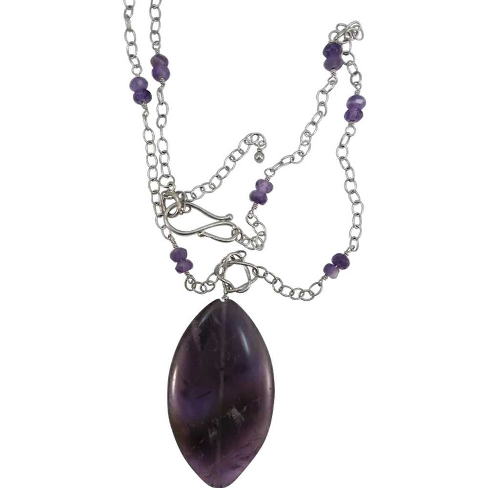 VINTAGE  Amethyst Pendant and Sterling with Ameth… - image 1