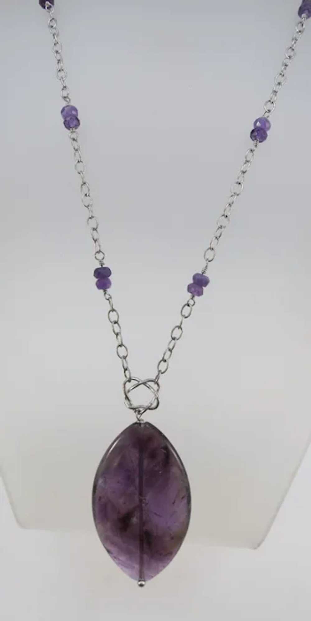 VINTAGE  Amethyst Pendant and Sterling with Ameth… - image 2