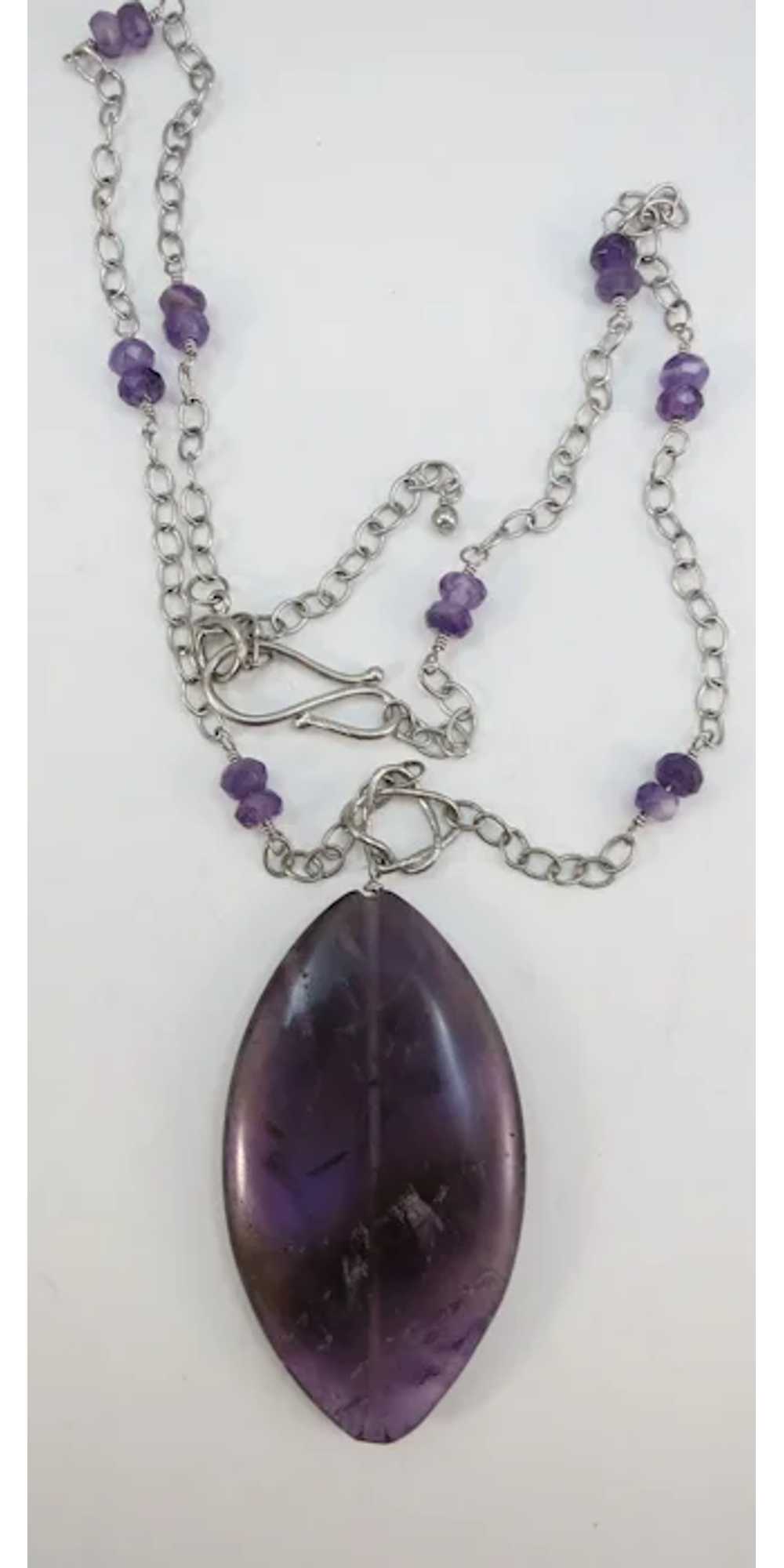 VINTAGE  Amethyst Pendant and Sterling with Ameth… - image 3