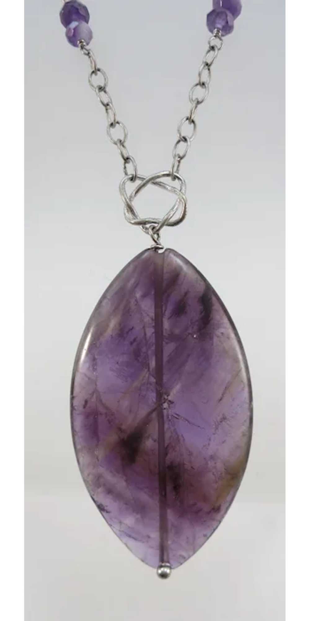 VINTAGE  Amethyst Pendant and Sterling with Ameth… - image 4