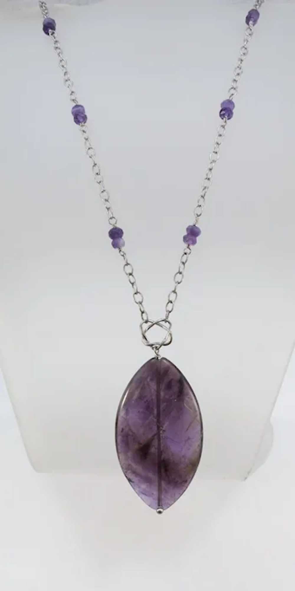 VINTAGE  Amethyst Pendant and Sterling with Ameth… - image 5