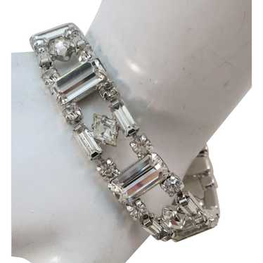 VINTAGE 60'S Bright Rhinestone Bracelet - image 1
