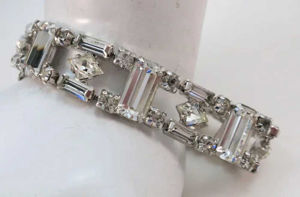 VINTAGE 60'S Bright Rhinestone Bracelet - image 4