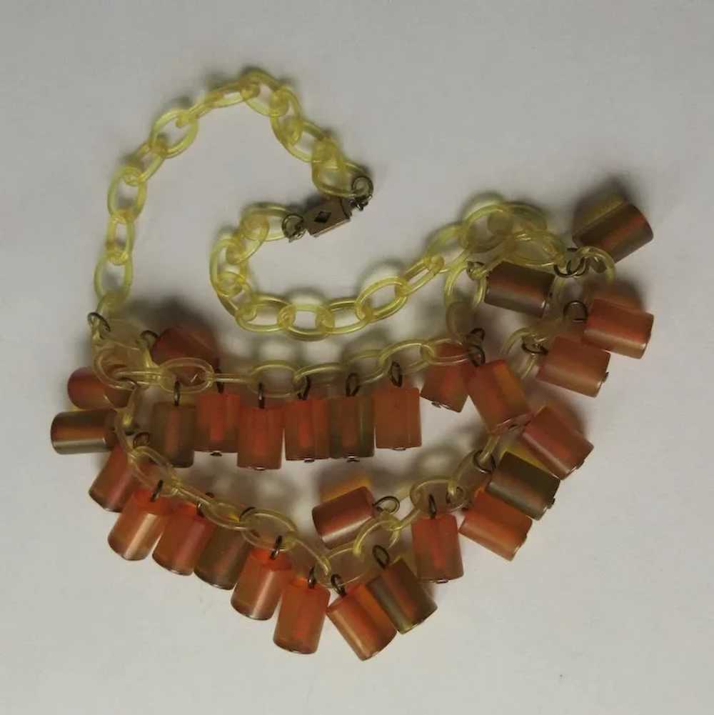 Vintage Bakelite Necklace, Deco Apple Juice Charm… - image 6