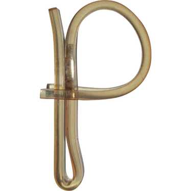 Lucite Initial Pin, "P" 1940's or 50's - image 1