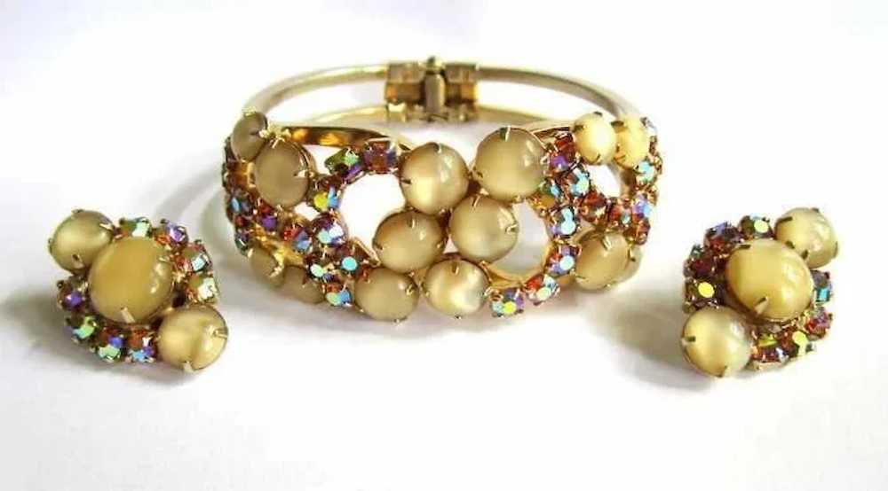 Juliana Rhinestone Bracelet & Earrings, Vintage 6… - image 2