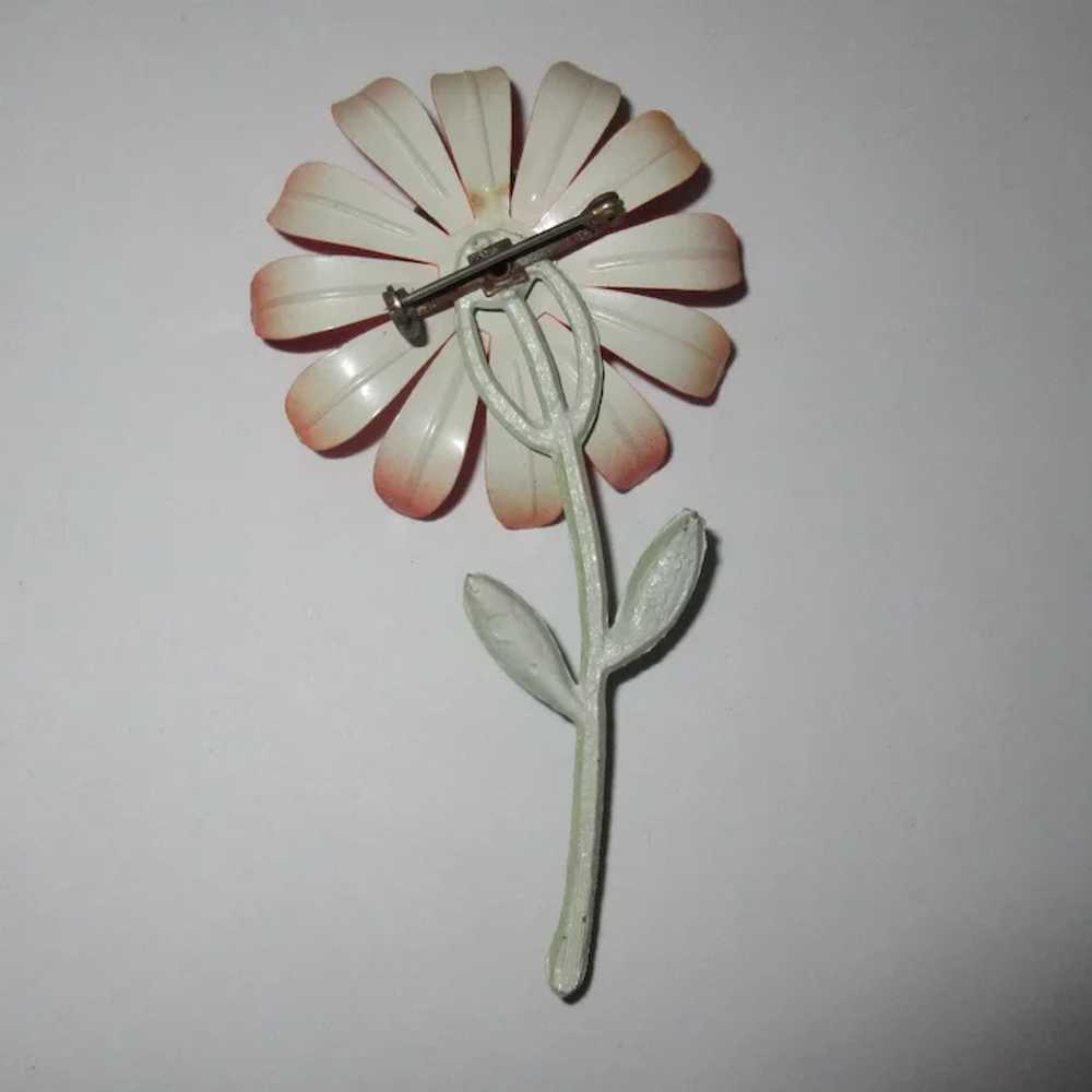 Vintage Flower Pin, 60's Daisy, Orange Blossom - image 3