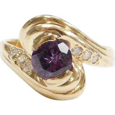 Vintage Lab Alexandrite & Diamond 2.33 ctw Ring 14