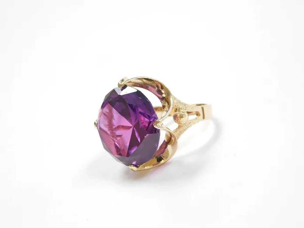 Retro Lab Alexandrite Statement Ring 24.75 Carat,… - image 2