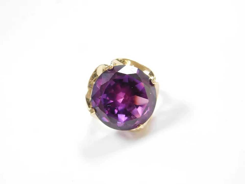 Retro Lab Alexandrite Statement Ring 24.75 Carat,… - image 3