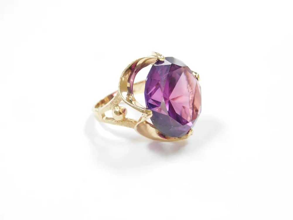 Retro Lab Alexandrite Statement Ring 24.75 Carat,… - image 4