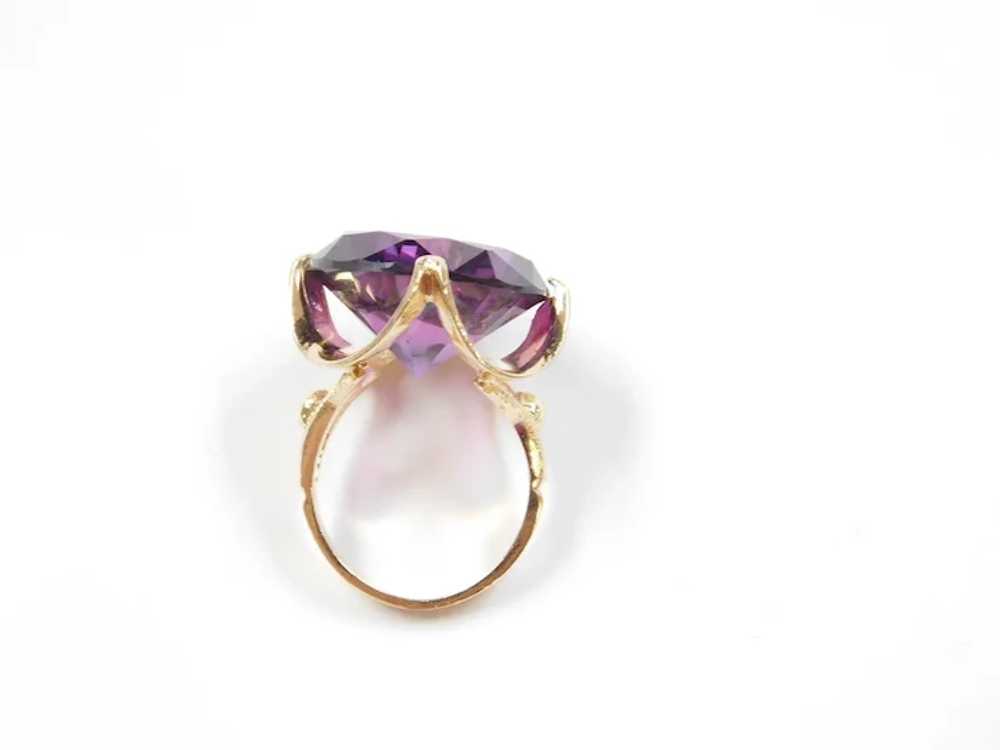 Retro Lab Alexandrite Statement Ring 24.75 Carat,… - image 6