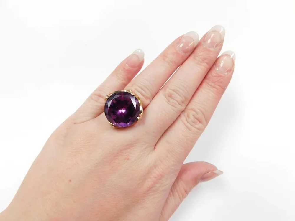 Retro Lab Alexandrite Statement Ring 24.75 Carat,… - image 7