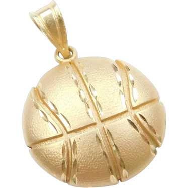 14k Gold Basketball Charm - image 1
