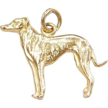 Vintage 14k Gold Greyhound Dog Charm / Pendant - image 1