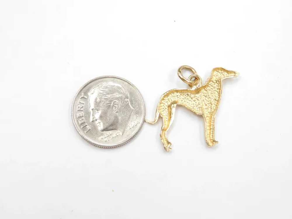 Vintage 14k Gold Greyhound Dog Charm / Pendant - image 2