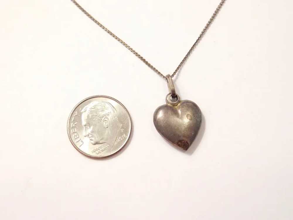 1930-40's Sterling Silver Heart Necklace - image 2