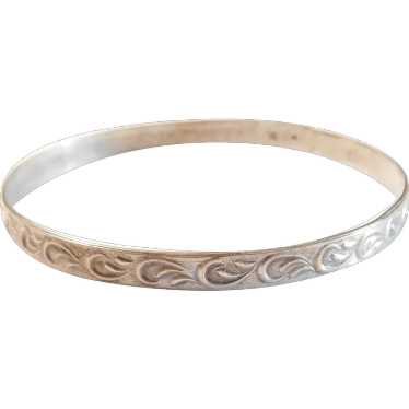 Art Nouveau Sterling Silver Bangle Bracelet - image 1
