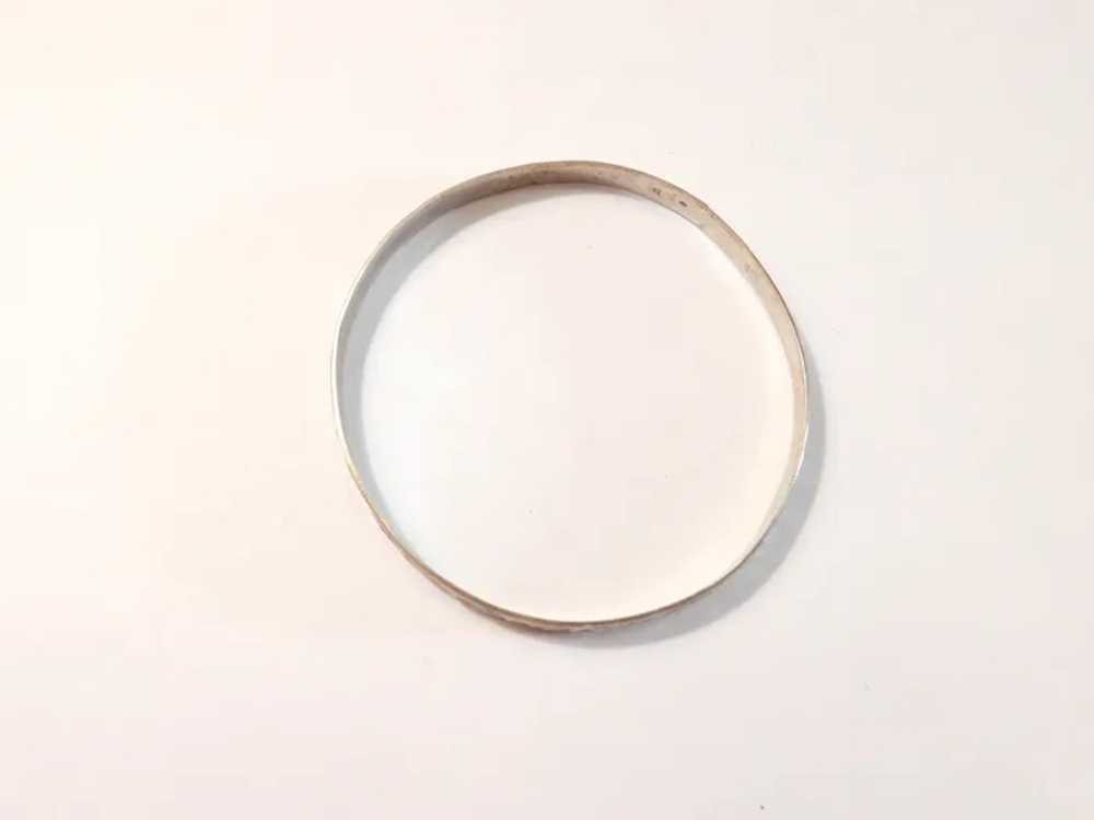 Art Nouveau Sterling Silver Bangle Bracelet - image 3