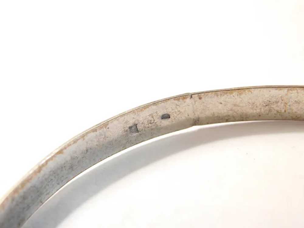 Art Nouveau Sterling Silver Bangle Bracelet - image 4