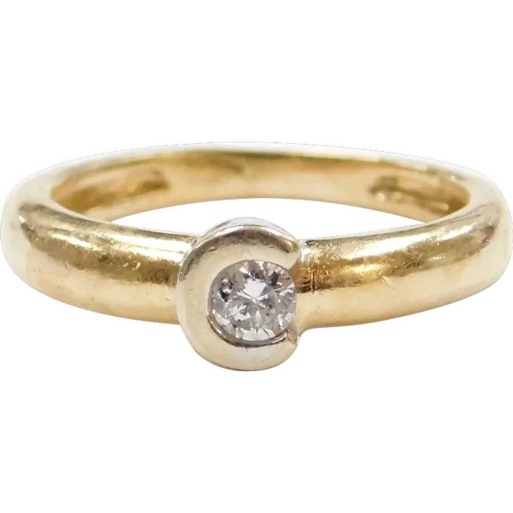 Diamond .10 Carat Ring 14k Gold Two-Tone - image 1