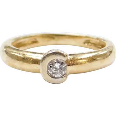 Diamond .10 Carat Ring 14k Gold Two-Tone - image 1