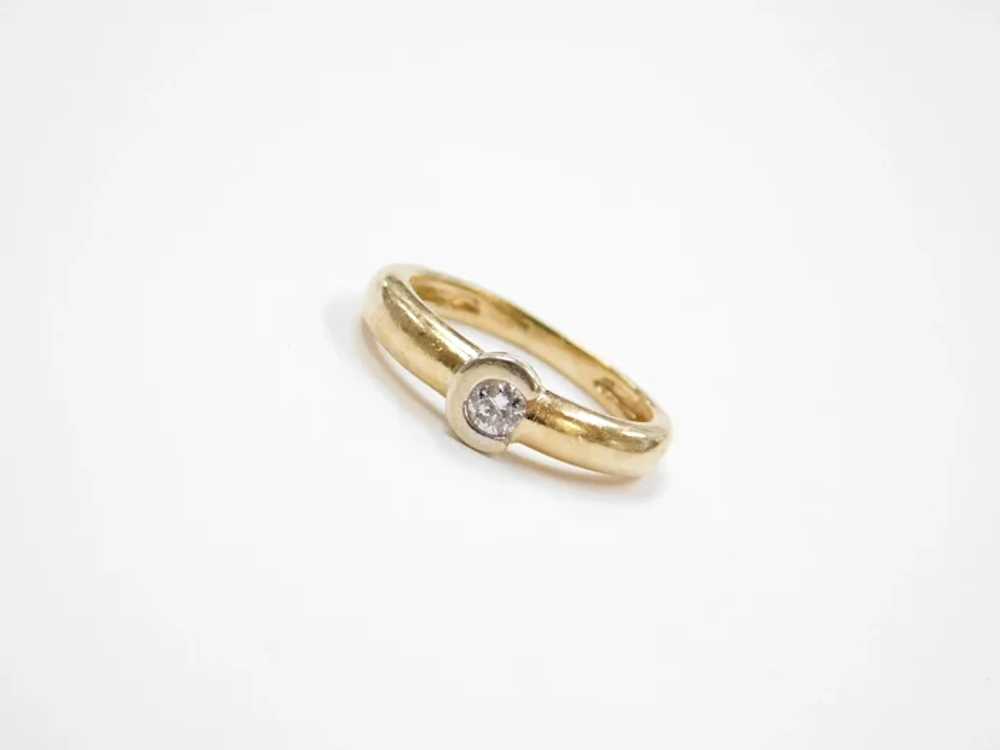 Diamond .10 Carat Ring 14k Gold Two-Tone - image 2