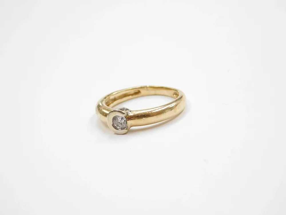 Diamond .10 Carat Ring 14k Gold Two-Tone - image 3