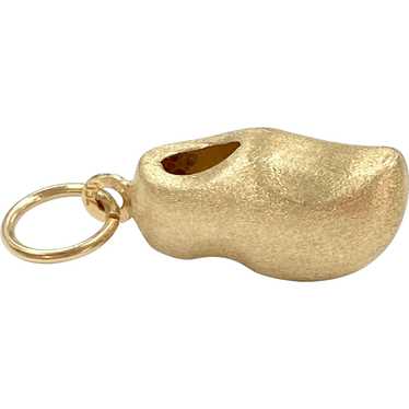 Wooden Shoe Vintage Charm 18K Gold Three-Dimensio… - image 1