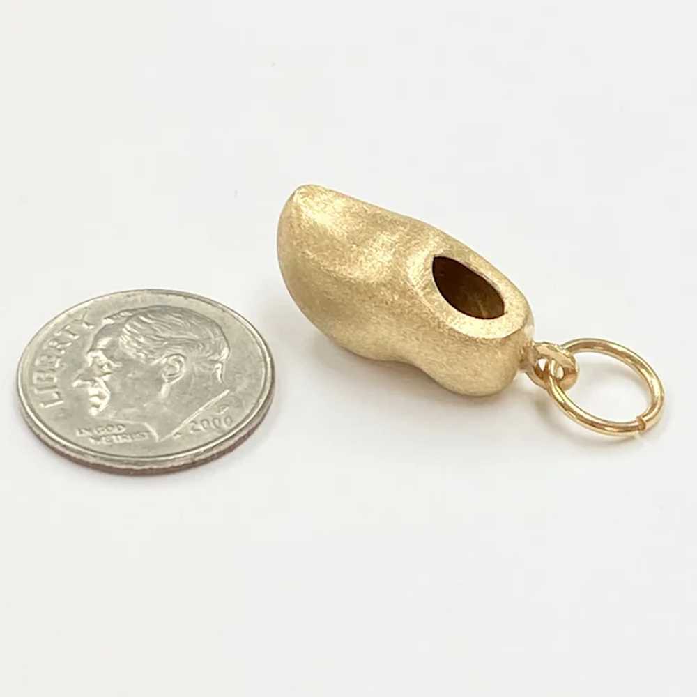 Wooden Shoe Vintage Charm 18K Gold Three-Dimensio… - image 2