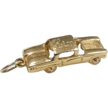 1950s Corvette Pendant / Charm 14k Yellow Gold