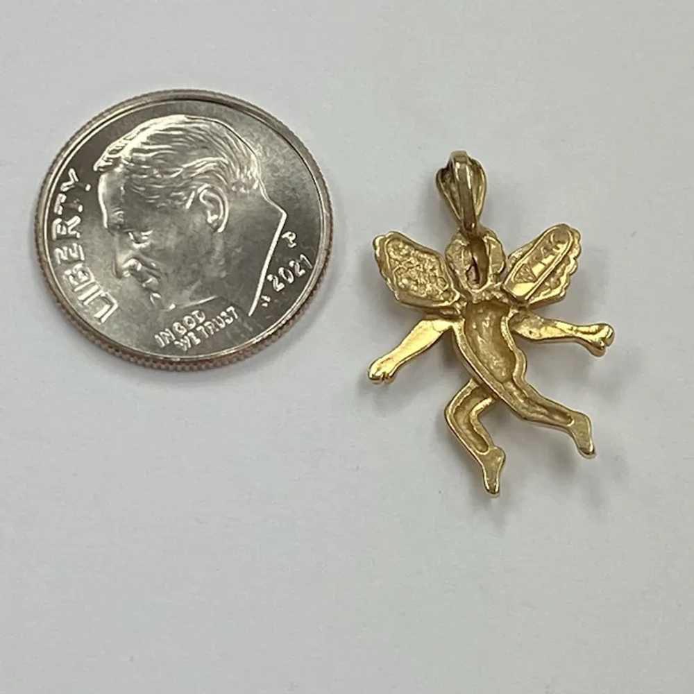 Cherub Angel Vintage Charm 14K Gold - image 2