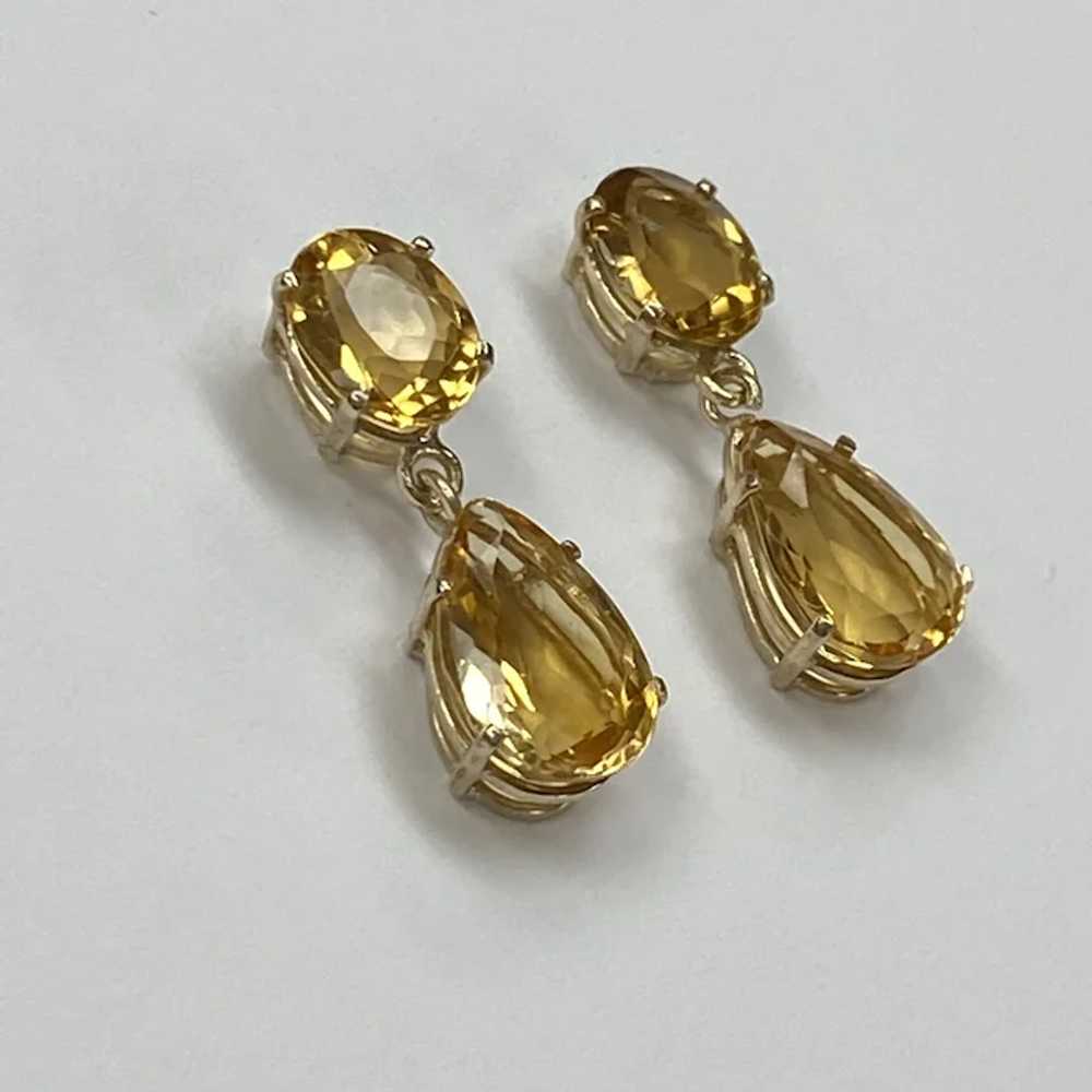 Vintage Dangle Citrine Earrings 8 40 Carat Tw 14K Gold Gem