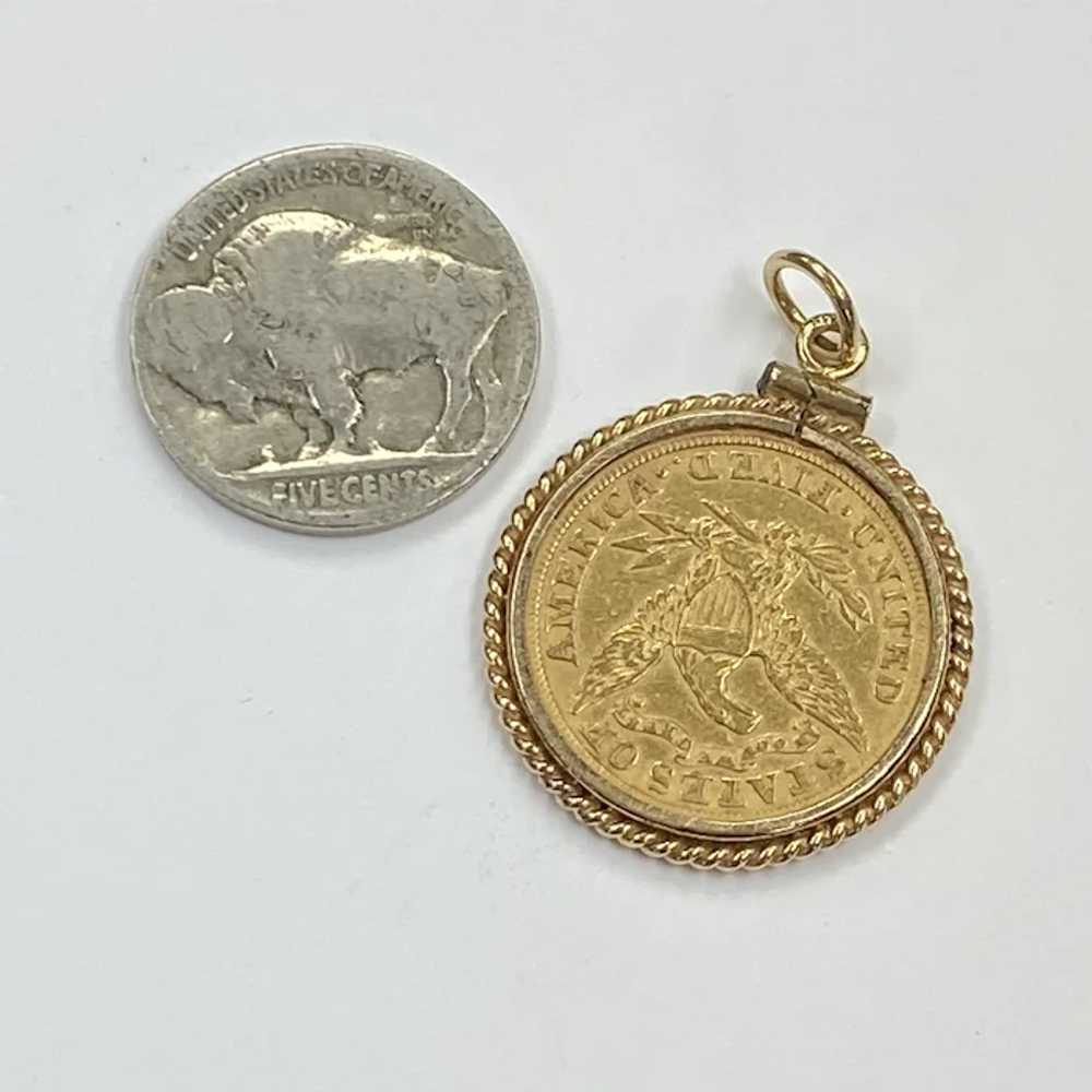 US Gold Coin Charm Pendant 1881 $5 Liberty Head i… - image 2
