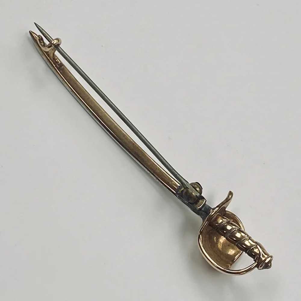 Sabre or Sword Victorian Brooch 14K Two-Tone Gold… - image 3