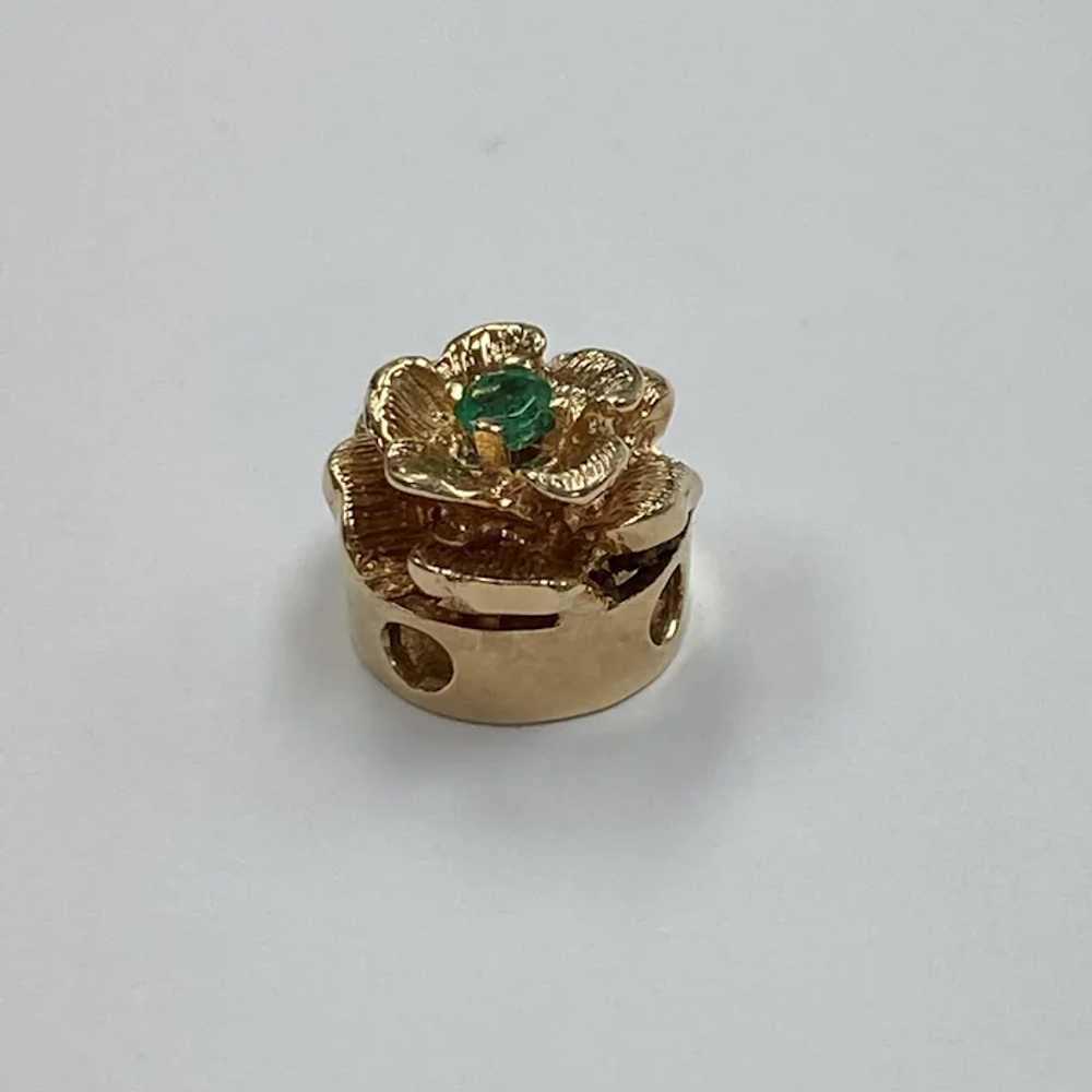 Victorian Revival Slide Charm Rose Flower with Em… - image 2