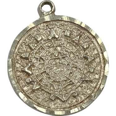 Mayan Calendar Vintage Charm Sterling Silver