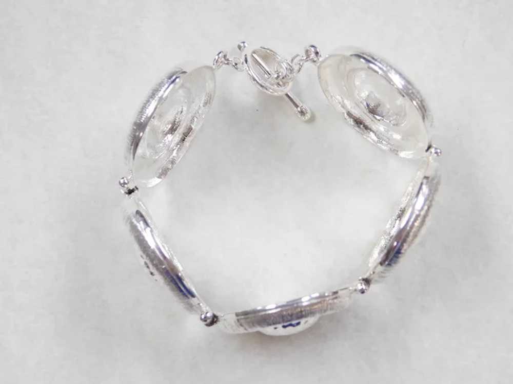 Sterling Silver WIDE Fun Bracelet ~ 8" - image 2