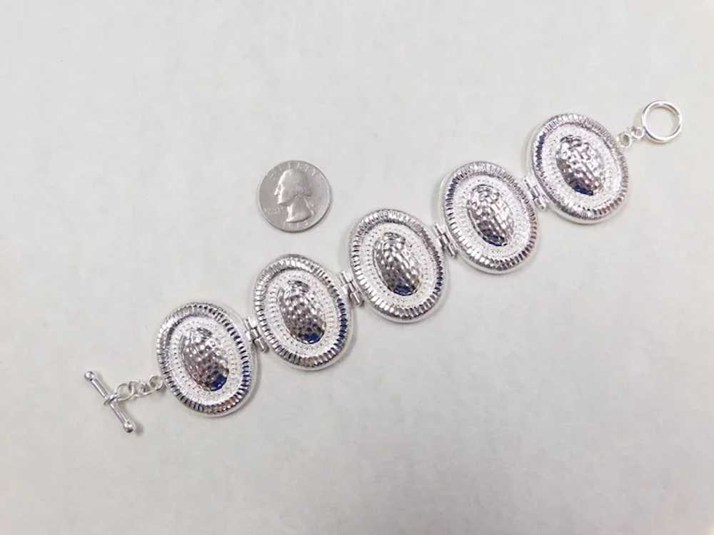Sterling Silver WIDE Fun Bracelet ~ 8" - image 4