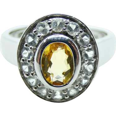 Sterling Silver Citrine and Spinel RIng