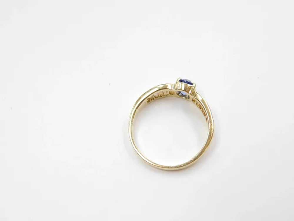 1.11 ctw Natural Sapphire and Diamond Ring 18k Go… - image 5