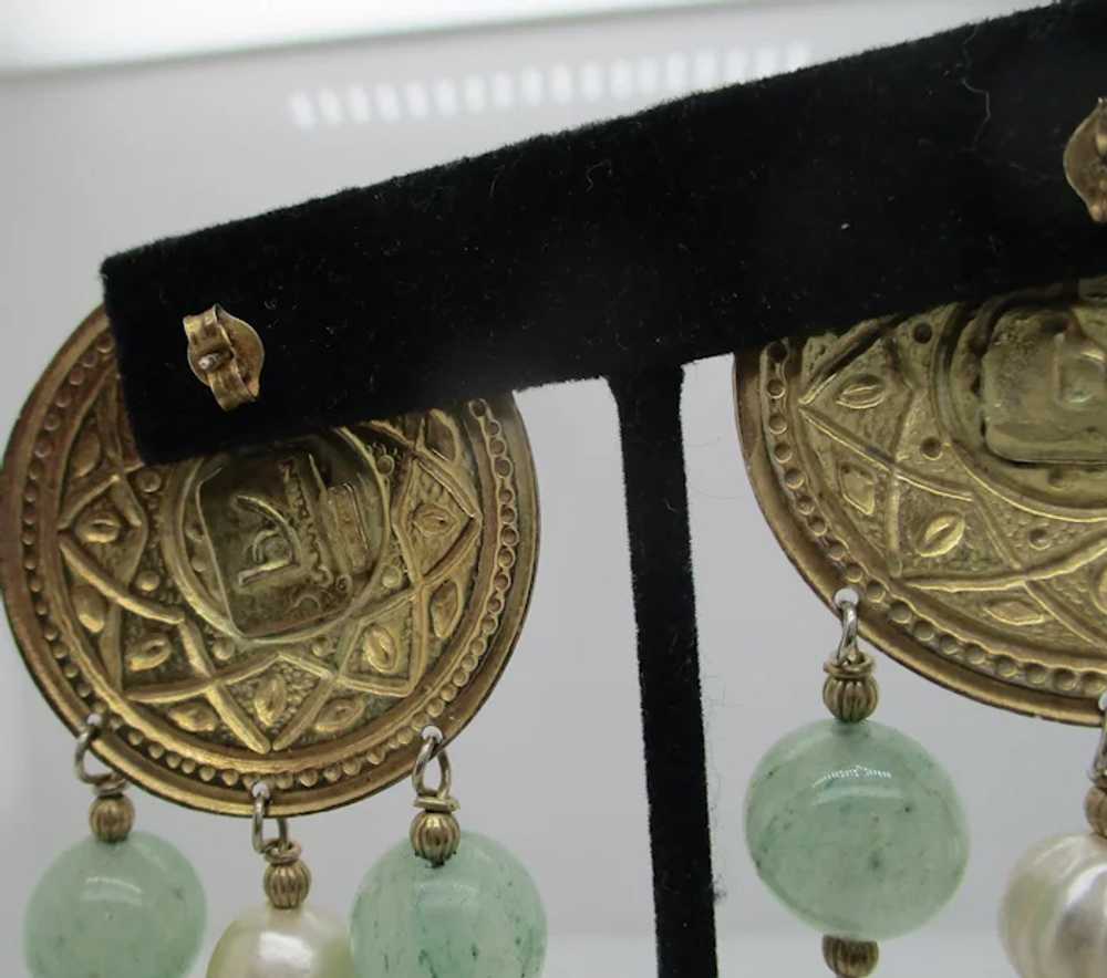 Bellini Silver Gilt Etruscan Style Earrings Vinta… - image 4