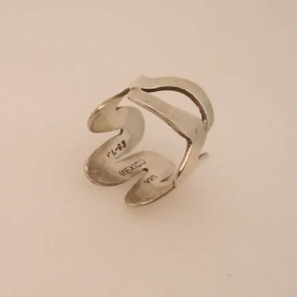 Modern Mexican Sterling Silver 925 Freeform Ring - image 3