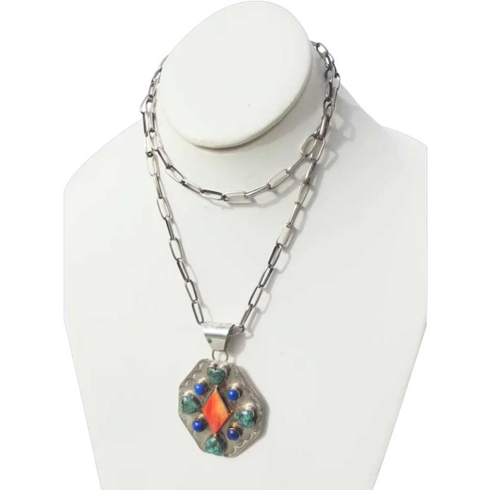 Sterling Pendant and Chain by M Spencer - image 1