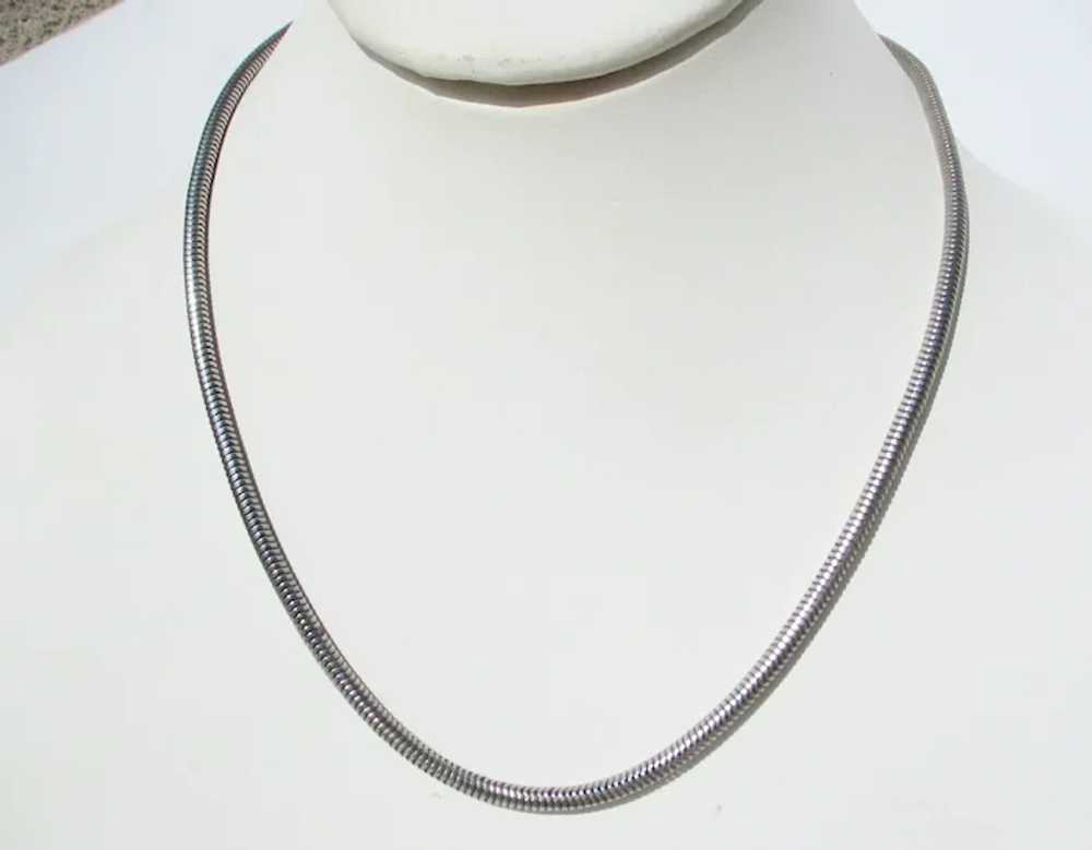 1980s Nickel Snake Chain - image 3