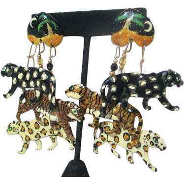 Lunch at the Ritz Pair of Lions Dangle Earrings - image 1